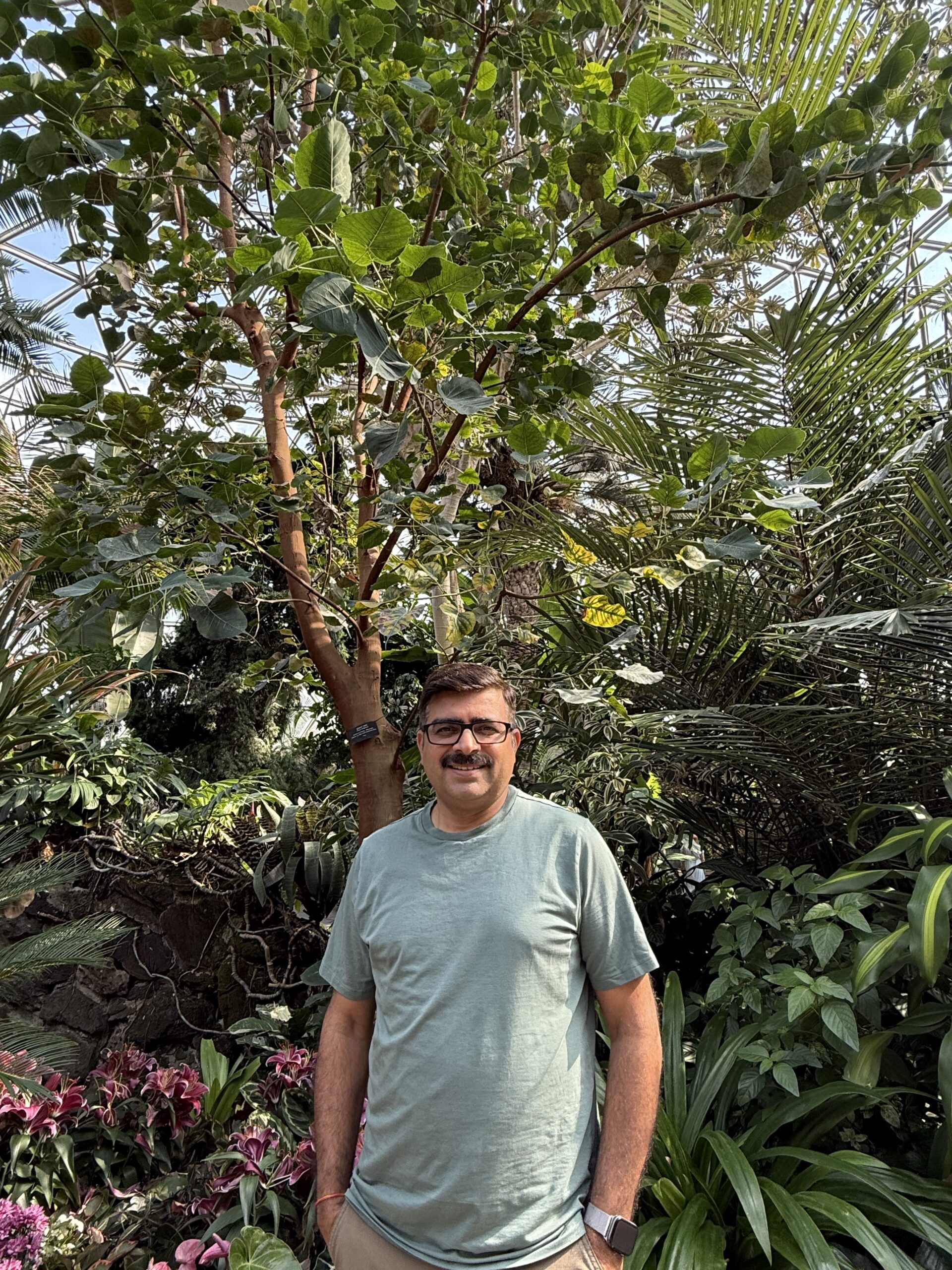 Pundit Pramod Shastri ji at Bloedel Conservatory (Pipal Tree Banyan).Vancouver BC.